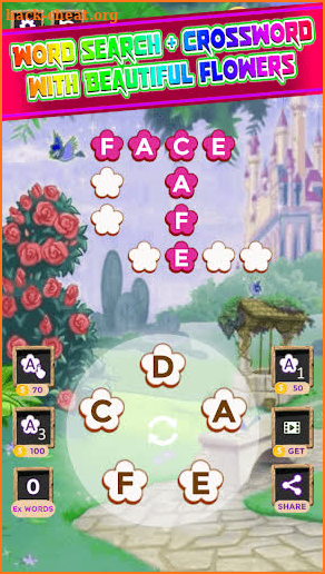 Flower crossword puzzle games screenshot