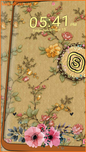 Flower Embroidery Theme Launcher screenshot