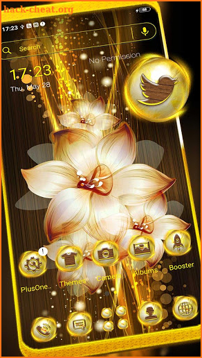 Flower Golden Launcher Theme screenshot
