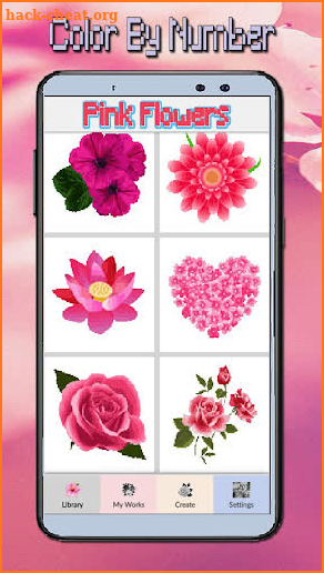 Flower Pink Coloring By Number screenshot