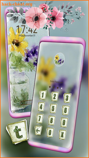 Flower Pot Painting Launcher Theme screenshot