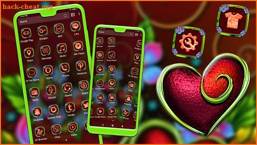 Flower Red Heart Launcher Theme screenshot