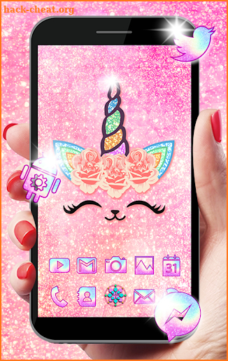 Flower Unicorn Cat Launcher Theme Live Wallpapers screenshot