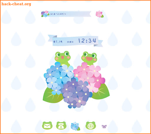 Flower Wallpaper Hydrangeas and Frogs Theme screenshot