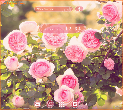 Flower Wallpaper Pink Rose Curtains Theme screenshot