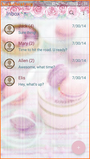 Flowers & desserts skin for Next SMS screenshot