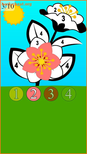 flowers coloring game with numbers screenshot