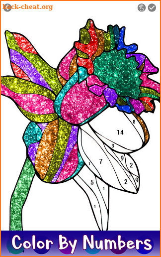 Flowers Glitter Color by Number - Paint by Numbers screenshot