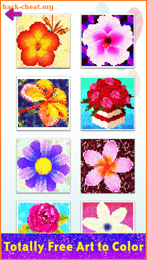 Flowers Glitter Pixel Art - Color by Number Pages screenshot