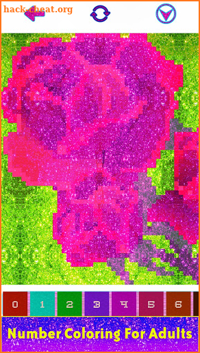 Flowers Glitter Pixel Art - Color by Number Pages screenshot