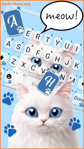 Fluffy Cute Kitten Keyboard Background screenshot