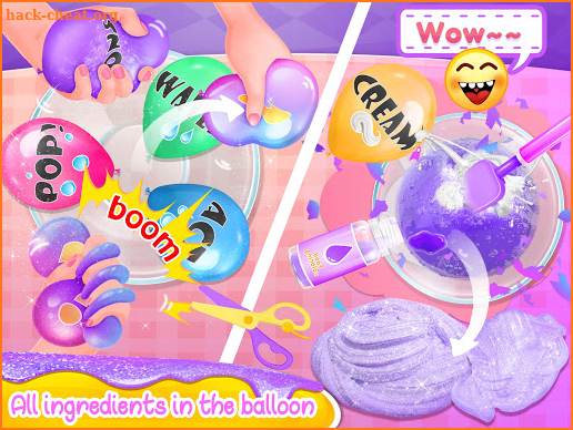 Fluffy Glitter Slime With Balloons - Fun Games screenshot
