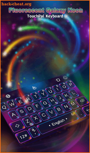 Fluorescent Galaxy Neon Keyboard Theme screenshot