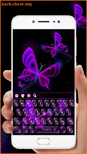 Fluorescent Purple Butterfly Keyboard Theme screenshot