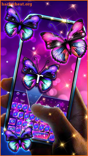 Fluorescent Sparkle Butterfly Keyboard screenshot