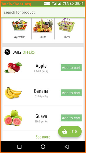 Flutter e-commerce - grocery demo screenshot