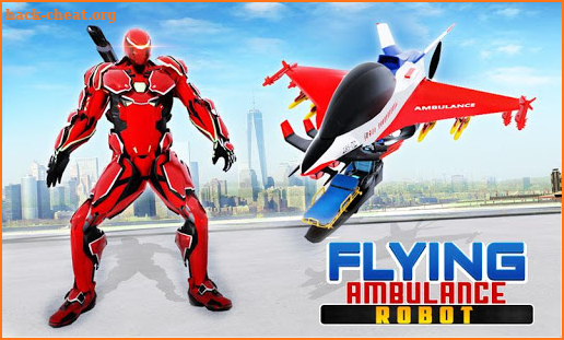 Flying Ambulance Air Jet Transform Robot Games screenshot