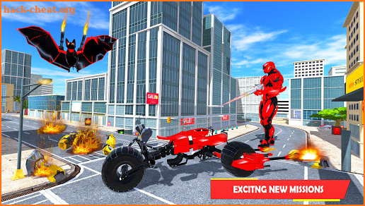 Flying Bat Robot Bike Transforming Robot Games screenshot