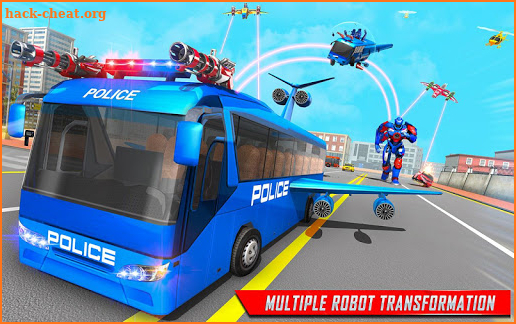 Flying Bus Robot Transform War- Police Robot Games screenshot