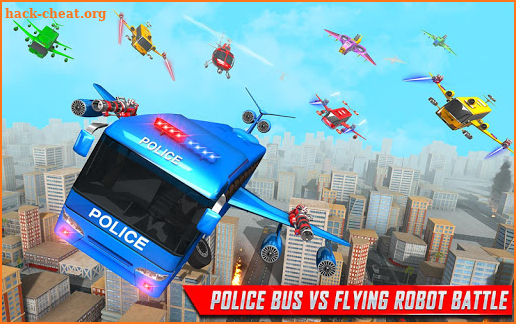 Flying Bus Robot Transform War- Police Robot Games screenshot