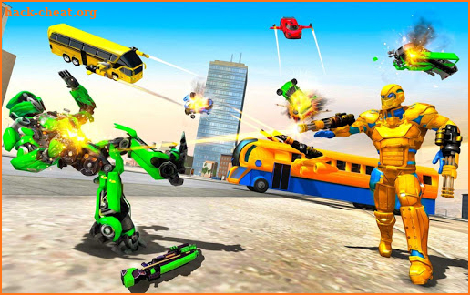 Flying Bus Robot Transform War: Robot Hero Game screenshot