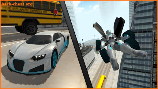 Flying Car Robot Flight Drive Simulator Game 2017 screenshot