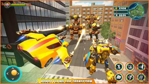 Flying car robot shooting games simulation 2020 screenshot