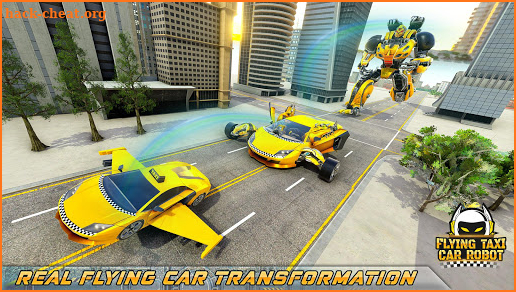 Flying Car Robot Shooting: Taxi Car Transformation screenshot
