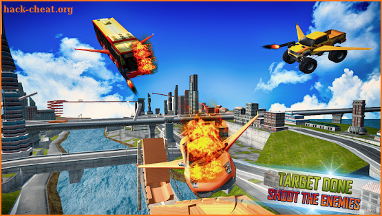 Flying Car Stunts & Flying Car Shooting Simulator screenshot