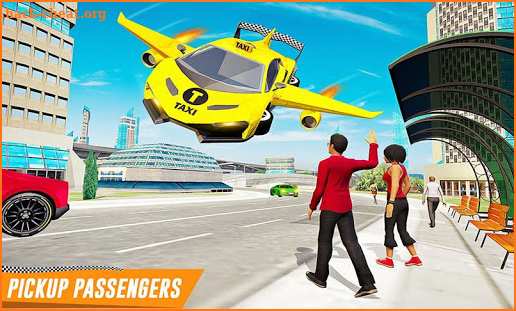 Flying Car Yellow Cab City Taxi Driving Games screenshot