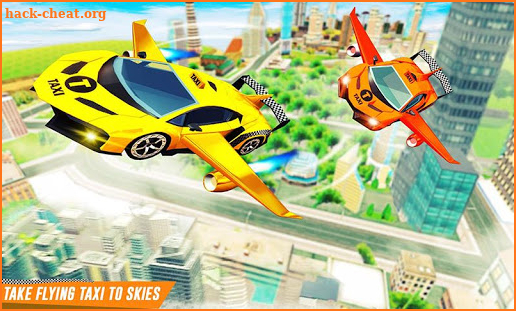 Flying Car Yellow Cab City Taxi Driving Games screenshot