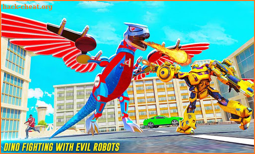 Flying Dino Transform Robot City Attack Robot Game screenshot