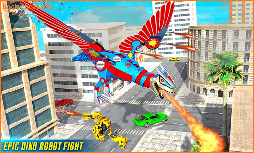 Flying Dino Transform Robot City Attack Robot Game screenshot