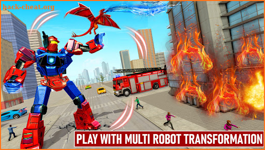 Flying Fire Fighter Truck Robot-Dragon Robot Games screenshot