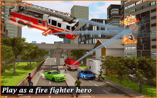 Flying Fire Truck Simulator-City Rescue Games 2020 screenshot