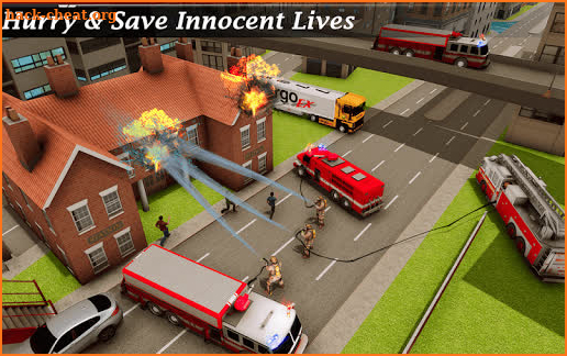 Flying Fire Truck Simulator-City Rescue Games 2020 screenshot