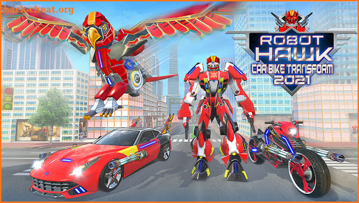 Flying Hawk Robot Transforming Car, Moto Bike Game screenshot