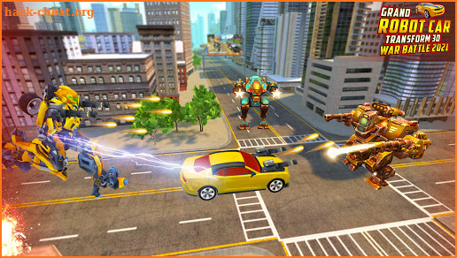 Flying Helicopter Robot Car Transform City Battle screenshot