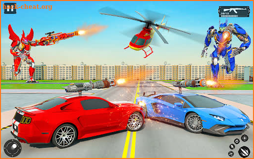 Flying Helicopter Robot Car Transform Robot Game screenshot