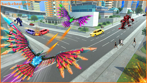 Flying Kite Robot Transform Robot Shooting Game screenshot