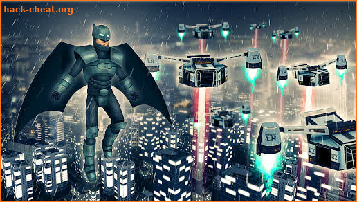Flying Knight Superhero: Rescue Dark City 3D game screenshot
