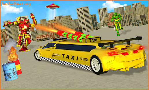 Flying Limo Car Taxi Helicopter Car Robot Games screenshot