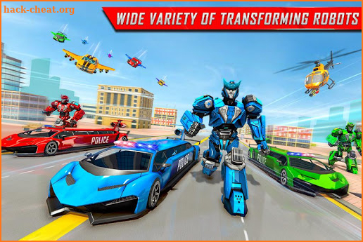 Flying Limo Robot Car Transform: Police Robot Game screenshot