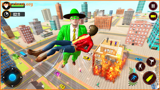 Flying Mask Rope Hero Robot Crime Gangster City screenshot