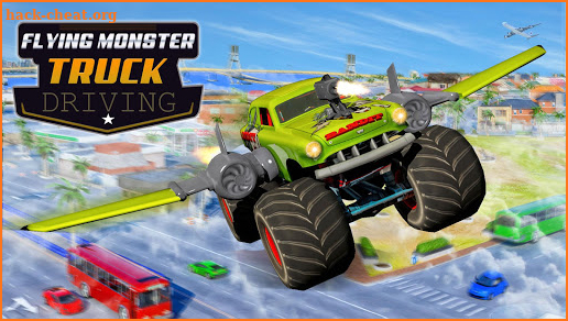 Flying Monster Truck Driving: Shooting Games screenshot