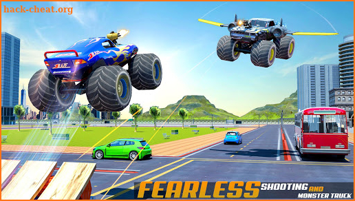 Flying Monster Truck Driving: Shooting Games screenshot