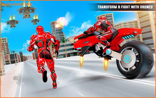 Flying Moto Robot Hero Hover Bike Robot Game screenshot