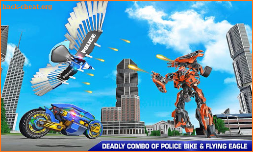 Flying Police Bike Eagle Transform Robot Bike Game screenshot