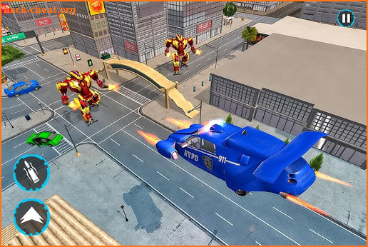 Flying Police Car Robot Transform Games screenshot
