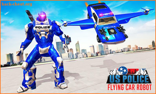 Flying Police Car Transform Robot Games screenshot